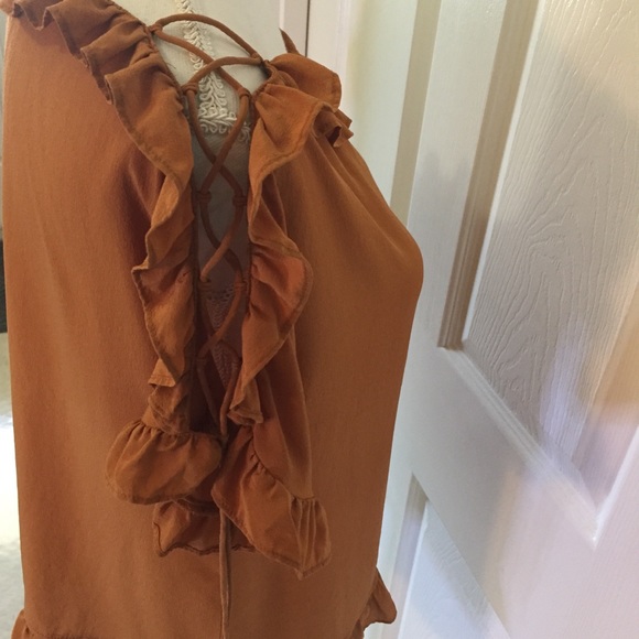 Madewell Silk Ruffle Lace-Up Sleeve Top Small - Picture 9 of 11